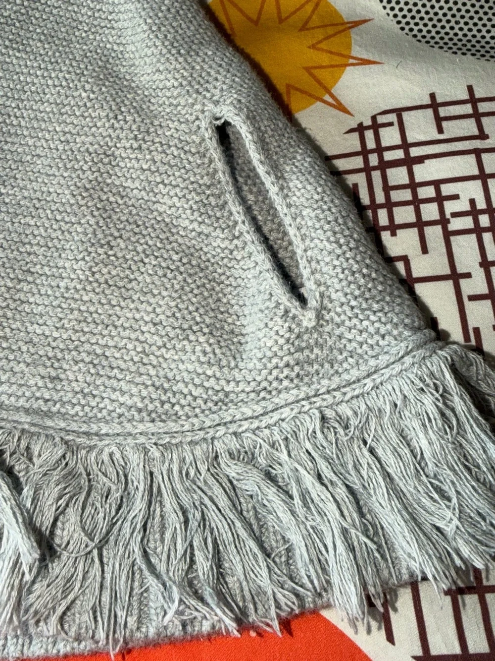 Baby GAP Light Gray Knit Hooded Poncho